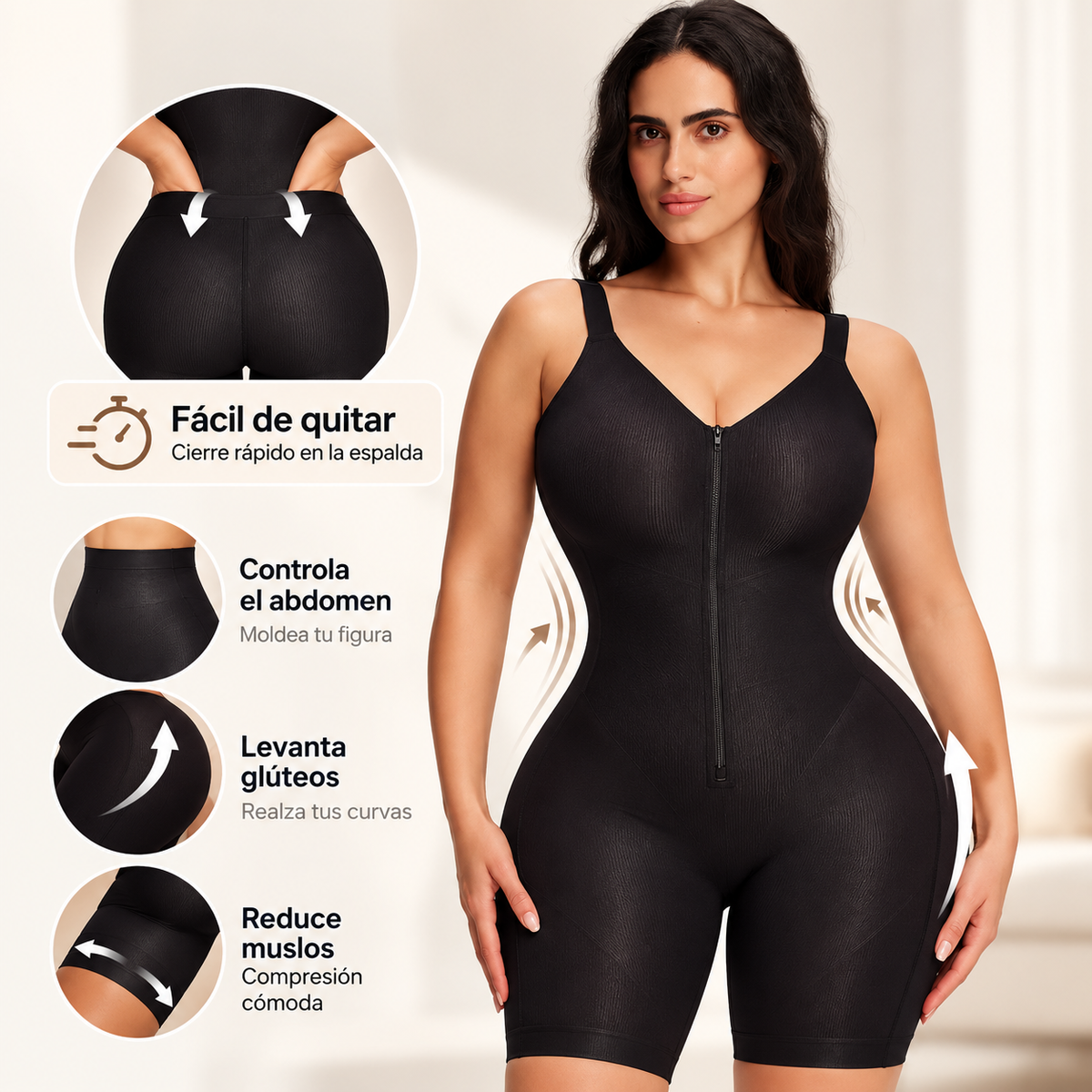 Faja Easy Slide Body Entero | Control Abdomen y Efecto Push Up