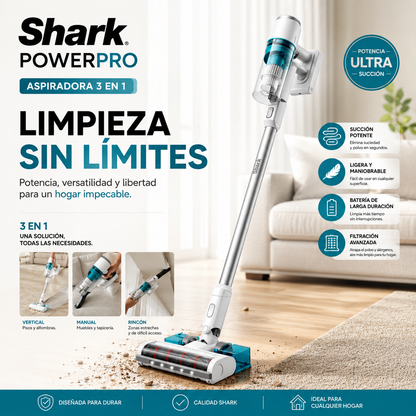 Shark PowerPro™ | Aspiradora Inalámbrica 2 en 1 - Superligera y Portátil